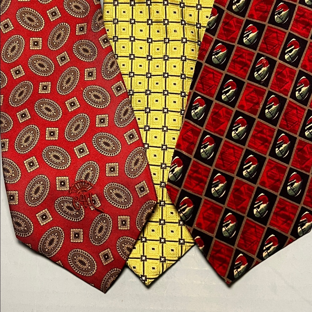 Men’s 100% Silk‎ Ties (lot of 3) Countess Mara Molecular Expressions Jos A Bank